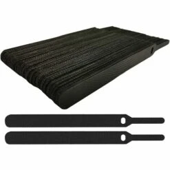 OUSUDELA 50 STÜCKE Wiederverwendbare Kabelbinder Aus Nylon, Verstellbare Kabelbinder Mit Klettverschluss Für Kabel Und Kabelmanagement Kabelbinder Schwarz