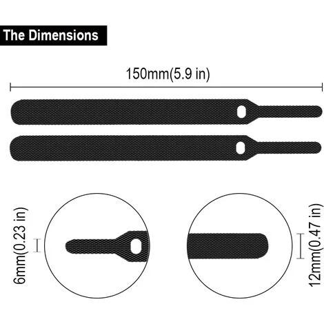 OUSUDELA 50 STÜCKE Wiederverwendbare Kabelbinder Aus Nylon, Verstellbare Kabelbinder Mit Klettverschluss Für Kabel Und Kabelmanagement Kabelbinder Schwarz 4 OUSUDELA 50 STÜCKE Wiederverwendbare Kabelbinder Aus Nylon, Verstellbare Kabelbinder Mit Klettverschluss Für Kabel Und Kabelmanagement Kabelbinder Schwarz – Bild 2