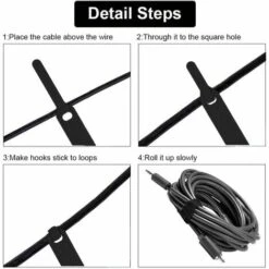 OUSUDELA 50 STÜCKE Wiederverwendbare Kabelbinder Aus Nylon, Verstellbare Kabelbinder Mit Klettverschluss Für Kabel Und Kabelmanagement Kabelbinder Schwarz 8 OUSUDELA 50 STÜCKE Wiederverwendbare Kabelbinder Aus Nylon, Verstellbare Kabelbinder Mit Klettverschluss Für Kabel Und Kabelmanagement Kabelbinder Schwarz -Seilwinden Sales 67418329 3