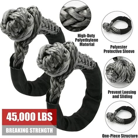 OUSUDELA Soft Schäkel 2 Stück Soft Offroad Schäkelseil, Soft Recovery Schäkel Mit Schutzhülle Soft Schäkel 4 OUSUDELA Soft Schäkel 2 Stück Soft Offroad Schäkelseil, Soft Recovery Schäkel Mit Schutzhülle Soft Schäkel – Bild 2