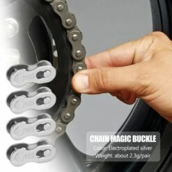 OUSUDELA Fahrradkettenglieder,4 Paar Schnellspannteile Für Fahrradkettenglieder,Fahrradkettenschnellspanner,10-Gang-Schnellgliederkette Fahrradketten-Schnellglied -Seilwinden Sales 67419434 5