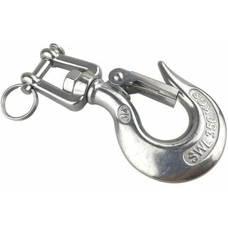 OUSUDELA 360° Drehbarer Hebehaken Mit Schäkel Zum Heben/Ziehen/Entladen Von Gütern, Edelstahl 304 Mit Riegel, SWL: 350 Kg 3 OUSUDELA 360° Drehbarer Hebehaken Mit Schäkel Zum Heben/Ziehen/Entladen Von Gütern, Edelstahl 304 Mit Riegel, SWL: 350 Kg