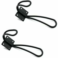 OUSUDELA 10 Stück Rustikale Schwarze Haken, Rustikale Wandhaken, Doppellagige Haken, Hängende Kleiderbügel, Dekorativer Drahthaken, Strapazierfähiges Metall-Türlagerregal