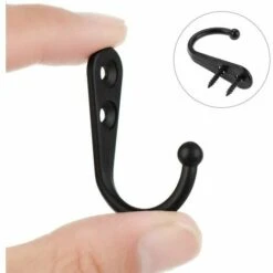 ECHOO 10 Stück Einzelhaken Schwarz Wandhaken Garderobenständer Schwarz Ausgestattet Mit Befestigungsschrauben -Seilwinden Sales 67596202 5