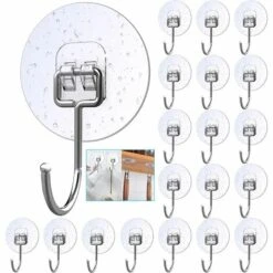 GESCHENKE 20 Stück Große Klebehaken, Selbstklebende Haken, Strapazierfähig Zum Aufhängen Von Wandhaken, 11 Lb (max.), Wasserdichte Klebehaken, Wiederverwendbare Gebrauchshaken, Deckenhaken Für Küche, Badezimmer (rund)