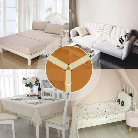 HELLO KITTY BAIN 4 Stück Verstellbare Riemen Für Bettlaken, Elastisch, Dreieckig, Tischdecke, Vorhang, Sofabezug, Schnalle (beige) 4 HELLO KITTY BAIN 4 Stück Verstellbare Riemen Für Bettlaken, Elastisch, Dreieckig, Tischdecke, Vorhang, Sofabezug, Schnalle (beige) – Bild 2