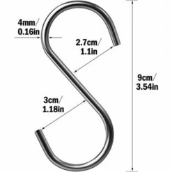ECHOO 15 Stück Multifunktionaler S-förmiger Haken Zum Aufhängen 304 Edelstahl S-förmiger Haken Für Die Büroküche -Seilwinden Sales 67934161 2