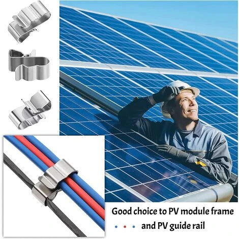 THSINDE 50 Stück Anhänger-Drahtklemmen Edelstahl-Photovoltaik-Kabelklemmen Anhängerrahmen-Drahtklemmen Solarpanel-Montagehalterungen 6 THSINDE 50 Stück Anhänger-Drahtklemmen Edelstahl-Photovoltaik-Kabelklemmen Anhängerrahmen-Drahtklemmen Solarpanel-Montagehalterungen – Bild 4