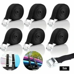 MONLY Stück Spanngurt Mit Ratsche, Verstellbarer Spanngurt, Kurze Spanngurte Für Motorrad, Fahrradträger, Kajak, Gepäck, 1 M X 25 Mm (schwarz)