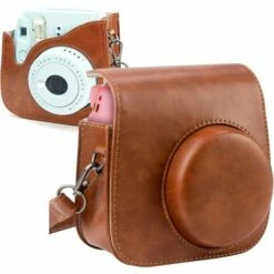 MONLY Mini-PU-Ledertasche, PTNeu-Schutzhülle Für Fujifilm Instax Mini 8 / Mini 8+ / Mini 9, Sofortbildkamera-Holstertasche, Spezielle Retro-Kameratasche Mit Abnehmbarem Riemen