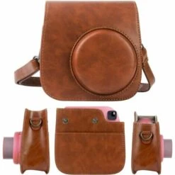 MONLY Mini-PU-Ledertasche, PTNeu-Schutzhülle Für Fujifilm Instax Mini 8 / Mini 8+ / Mini 9, Sofortbildkamera-Holstertasche, Spezielle Retro-Kameratasche Mit Abnehmbarem Riemen -Seilwinden Sales 68294927 2