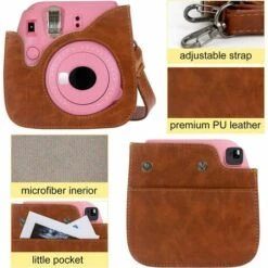 MONLY Mini-PU-Ledertasche, PTNeu-Schutzhülle Für Fujifilm Instax Mini 8 / Mini 8+ / Mini 9, Sofortbildkamera-Holstertasche, Spezielle Retro-Kameratasche Mit Abnehmbarem Riemen -Seilwinden Sales 68294927 4