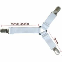 MONLY 4-teiliges Set, 3-Wege-Bettlaken-Hosenträger, Klemmen, Matratzenlaken-Eckgurte (weiß) -Seilwinden Sales 68295606 2