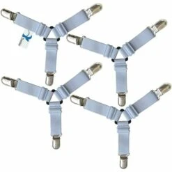 MONLY 4-teiliges Set, 3-Wege-Bettlaken-Hosenträger, Klemmen, Matratzenlaken-Eckgurte (weiß) -Seilwinden Sales 68295606 5