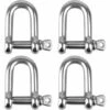 SOEKAVIA 4 Stück Bügelschäkel M8 Edelstahl D-Form Kettenschäkel Hebeschnalle Hebekettenschäkel Mit Gewindestift Für Boot Segeln Selbstschleppen83-A -Seilwinden Sales 68299204 1