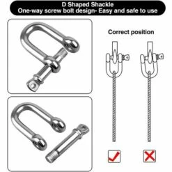 SOEKAVIA 4 Stück Bügelschäkel M8 Edelstahl D-Form Kettenschäkel Hebeschnalle Hebekettenschäkel Mit Gewindestift Für Boot Segeln Selbstschleppen83-A -Seilwinden Sales 68299204 3