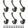 BRIDAY Haken Und Kleiderhaken Für Zu Hause 6 Stück Kleiderhaken Vintage Haken Metall Kleiderständer Kleiderbügel Retro Huthaken Kleiderhaken Mit Schrauben BronzeOne Size -Seilwinden Sales 68592463 1