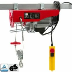 AREBOS Elektrische Seilwinde Motorwinde Seilhebezug Seilzug Winde 100-200kg - Rot