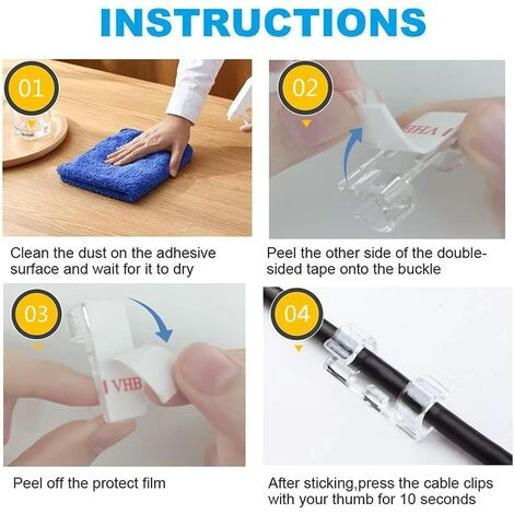 ILOVEMILAN 64 Stück Transparente Kabelklemme, Starke Selbstklebende Kabelklemme, Langlebige Runde Kunststoff-Kabel-Manager-Klemme Für Zuhause Und Büro (transparent) 7 ILOVEMILAN 64 Stück Transparente Kabelklemme, Starke Selbstklebende Kabelklemme, Langlebige Runde Kunststoff-Kabel-Manager-Klemme Für Zuhause Und Büro (transparent) – Bild 5