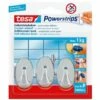 TESA SELBSTKLEBENDE HAKEN, BIS 1KG, WIEDER ABLÖSBAR, OVAL, CHROM, 3 STÜCK -Seilwinden Sales 69114013 1