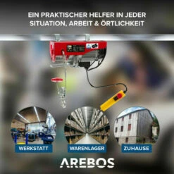 AREBOS Elektrische Seilwinde Motorwinde Seilhebezug Seilzug Winde 200-400kg - Rot 9 AREBOS Elektrische Seilwinde Motorwinde Seilhebezug Seilzug Winde 200-400kg - Rot -Seilwinden Sales 7008960 3