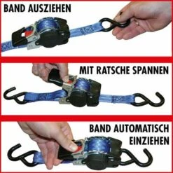 Kerbl Automatik-Zurrgurt Blau Mit S-Haken 3 M X 25 Mm - Zugkraft Direkt 300 Kg -Seilwinden Sales 7538178 3