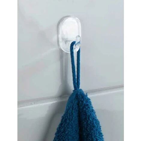 WENKO Haken Kleider Garderoben Wand Tür Selbstklebend Transparent 5 WENKO Haken Kleider Garderoben Wand Tür Selbstklebend Transparent – Bild 3