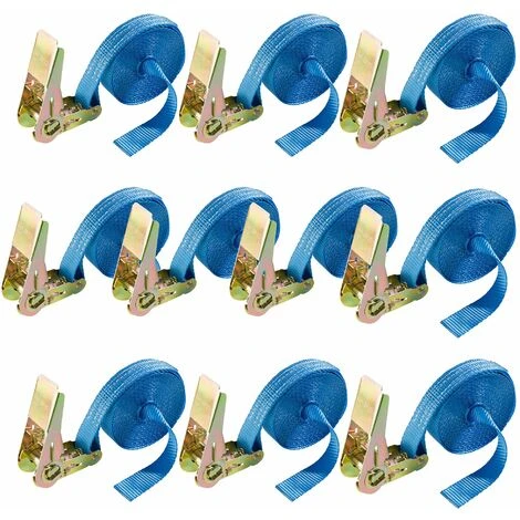 Arebos Spanngurt 10 Stück (800 Kg, 6 M, Einteilig) - Zurrgurt Ratschenspanngurt Hartgurt 800 DaN 0,8t - Blau 3 Arebos Spanngurt 10 Stück (800 Kg, 6 M, Einteilig) - Zurrgurt Ratschenspanngurt Hartgurt 800 DaN 0,8t - Blau