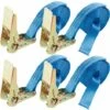 Arebos Spanngurte Mit Ratsche Einteilig 4 Stück 800kg 4m Ratschengurte Zurrgurte 25mm 800 DaN 0,8t - Blau