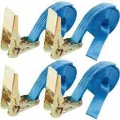 Arebos Spanngurte Mit Ratsche Einteilig 4 Stück 800kg 4m Ratschengurte Zurrgurte 25mm 800 DaN 0,8t - Blau